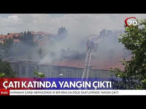 Karaman’da çatı yangını korkuttu