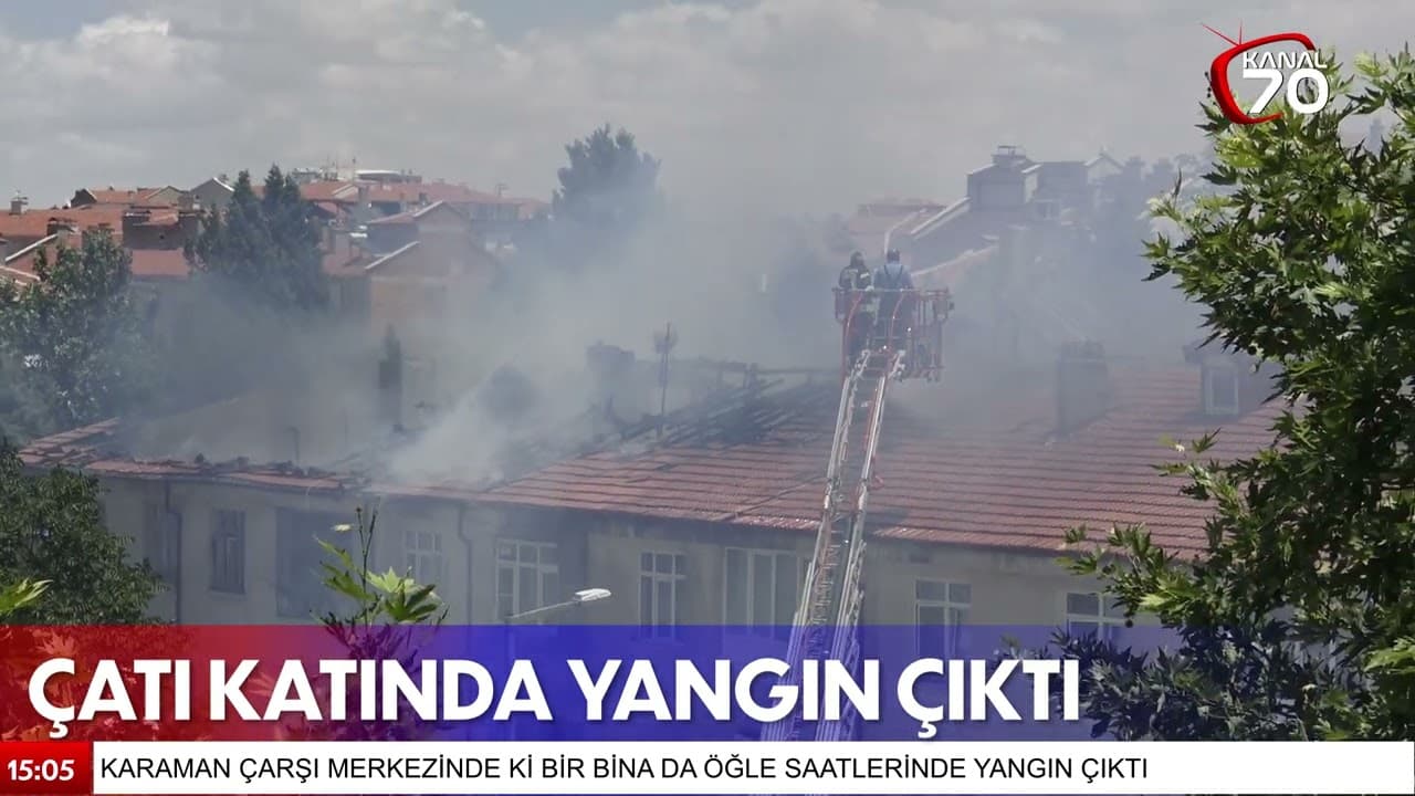 Karaman’da çatı yangını korkuttu