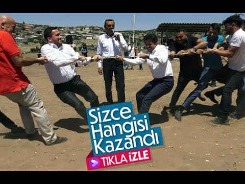 Göcer şenliğinde halat çekme yarışı