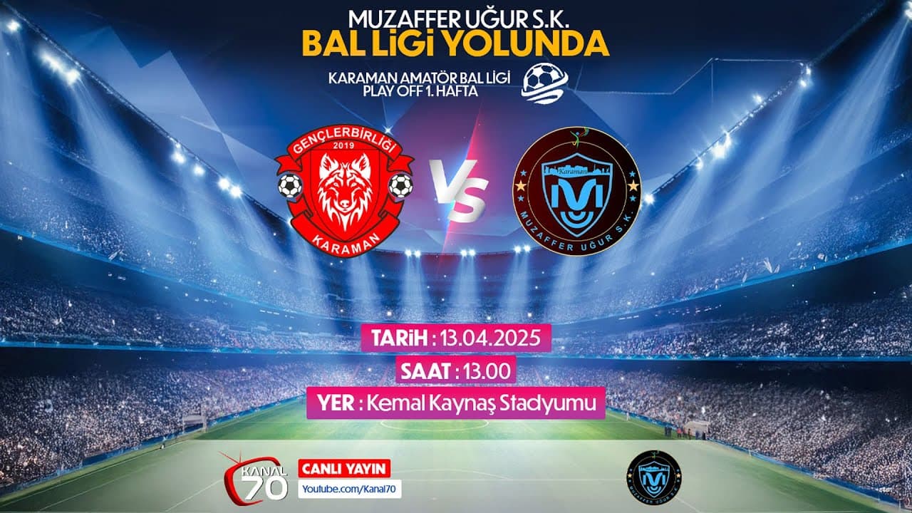 CANLI YAYIN - Karaman Gençler Birliği - Muzaffer Uğur S.K. Karşılaşması