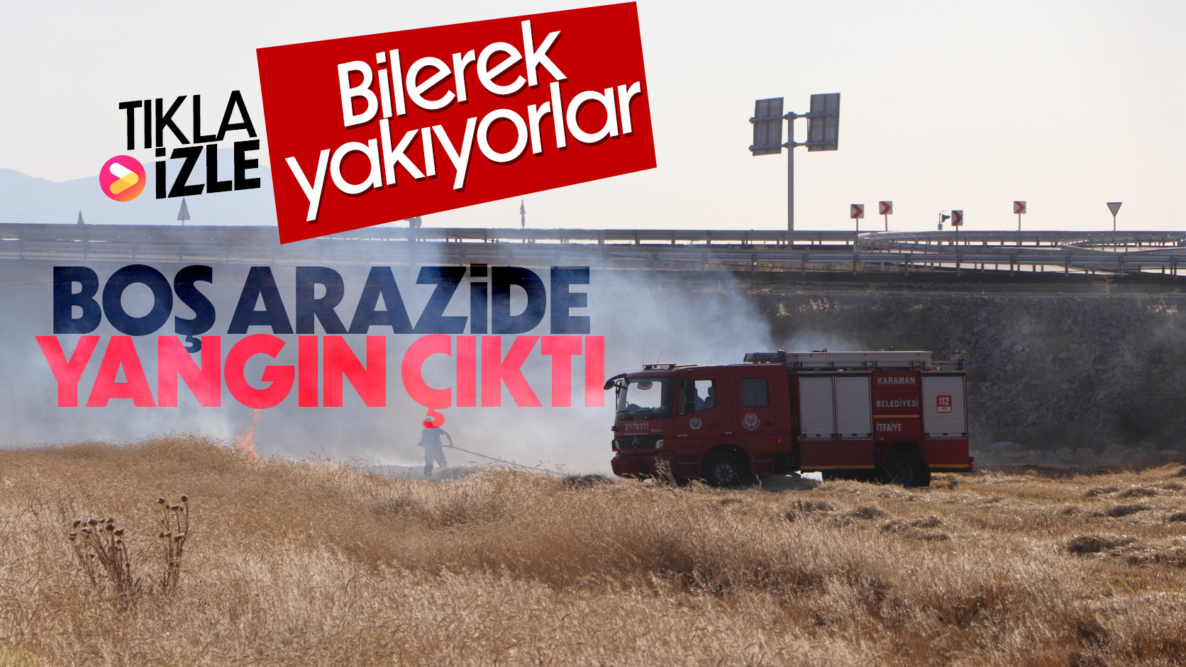 Karaman'da otluk alanda çıkan yangın korkuttu 